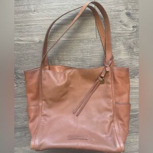EUC Lucky Brand RN80318 Large Leather Hobo/ Shoulder/ Tote Bag In Tan/ Beige